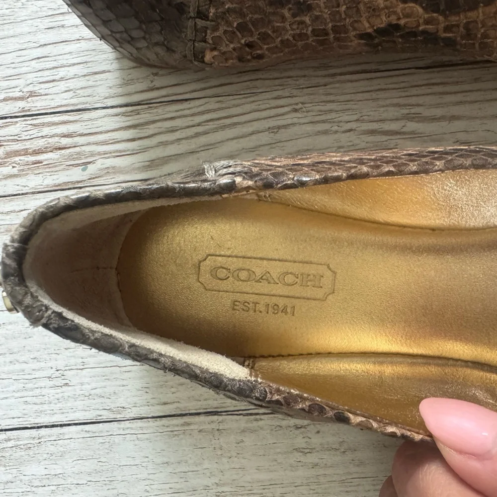 Coach Annabelle Patchwork Exotic Snakeskin Embossed Leather Ballet Flats 7.5 B